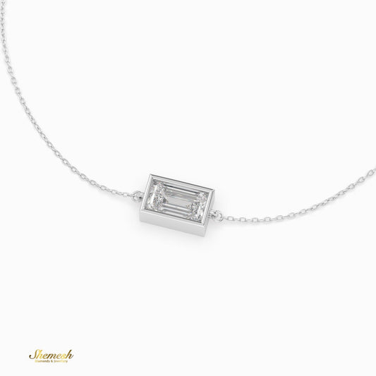18K Gold Emerald Cut Diamond Chain Bracelet - shemesh_diamonds