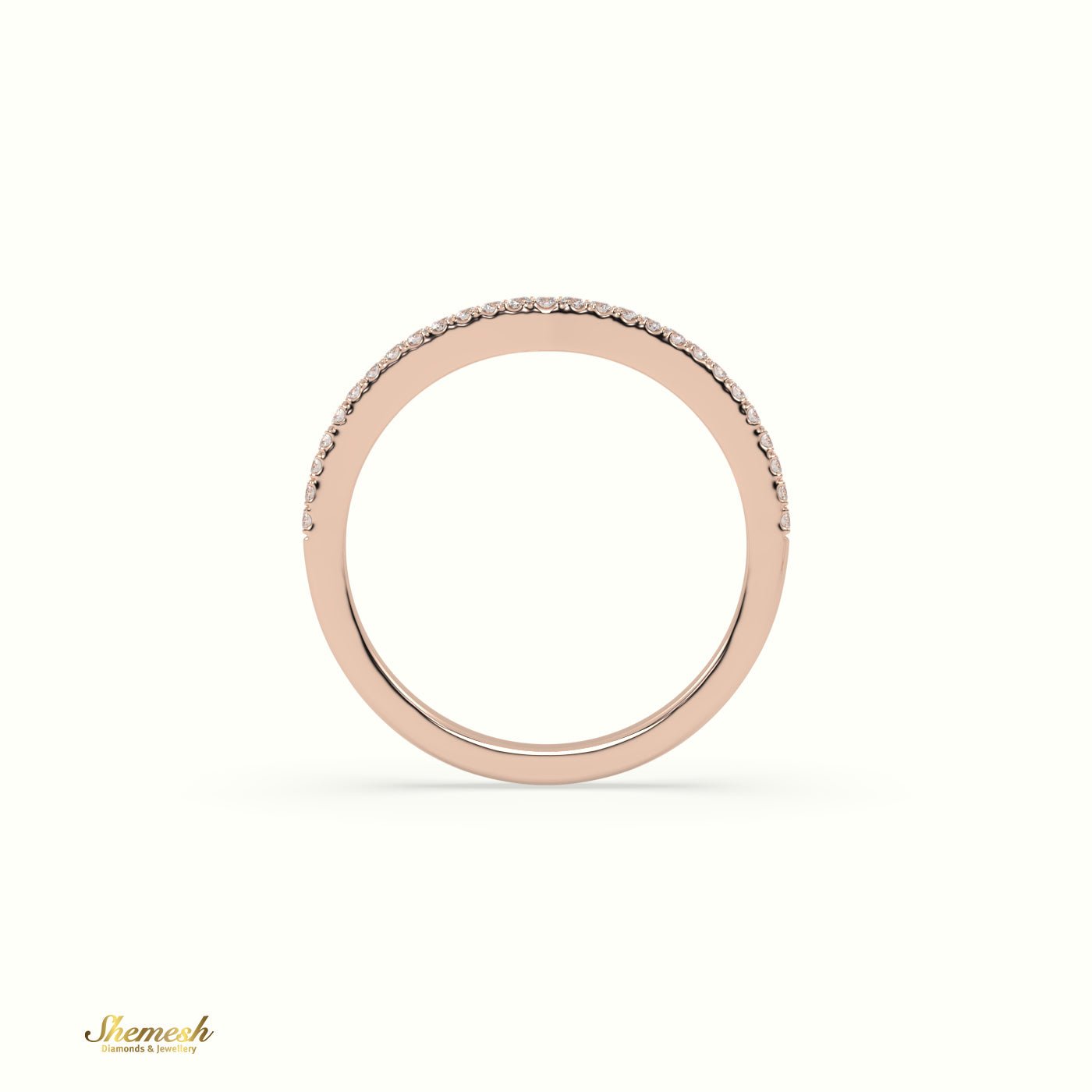 18K Gold V shaped Half Eternity Diamond Ring - shemesh_diamonds