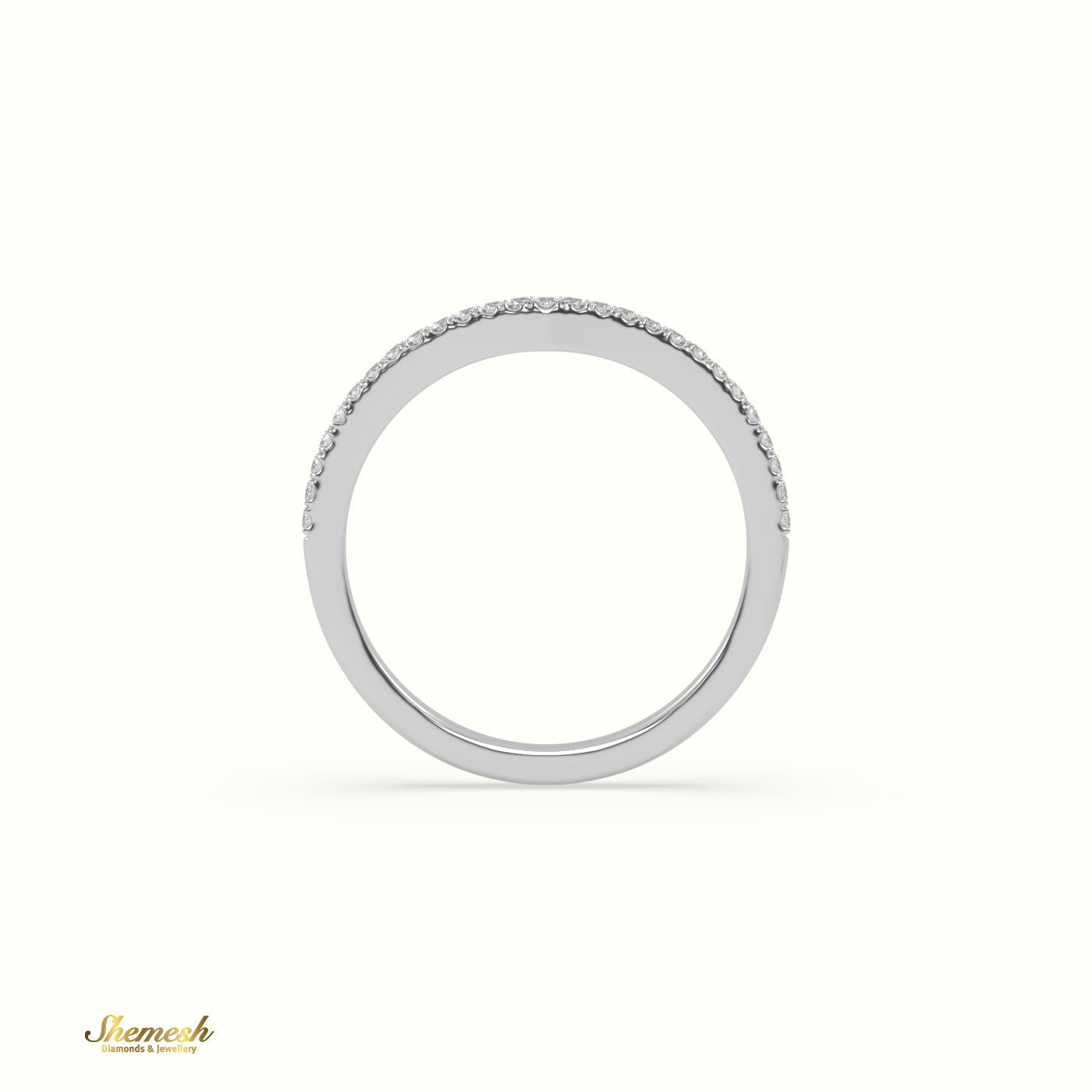 18K Gold V shaped Half Eternity Diamond Ring - shemesh_diamonds