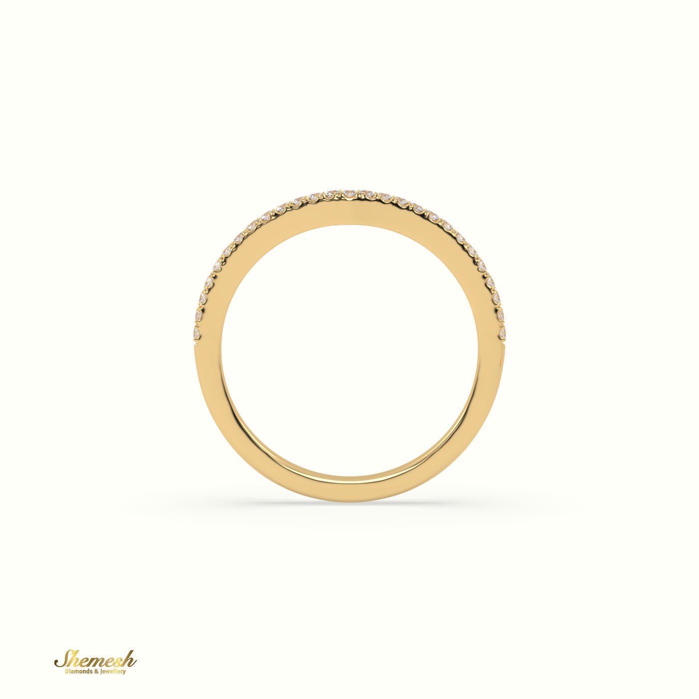 18K Gold V shaped Half Eternity Diamond Ring - shemesh_diamonds