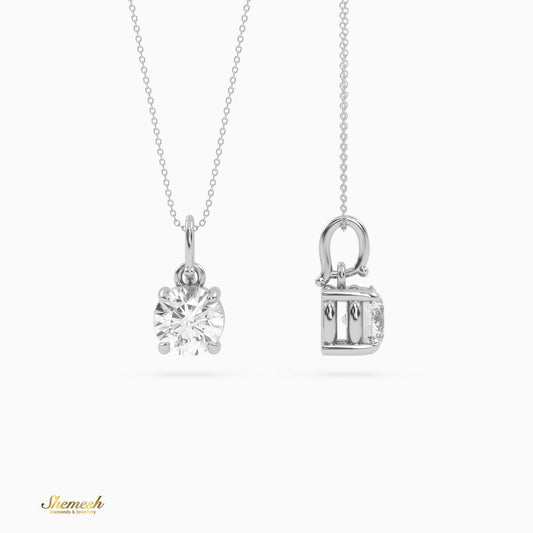 18K Gold Round Diamond Solitaire Pendant - shemesh diamonds