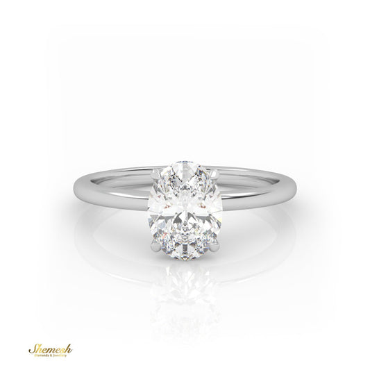 18K Gold 4 Prongs Oval Cut Diamond Solitaire Engagement Ring - shemesh_diamonds