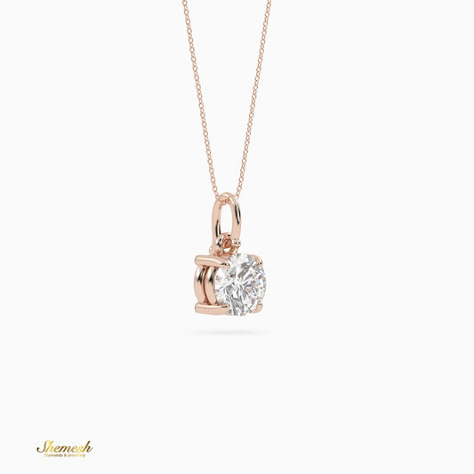 18K Gold Brilliant Cut Round Diamond Solitaire Pendant - shemesh_diamonds
