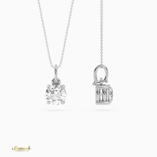 18K Gold Brilliant Cut Round Diamond Solitaire Pendant - shemesh_diamonds