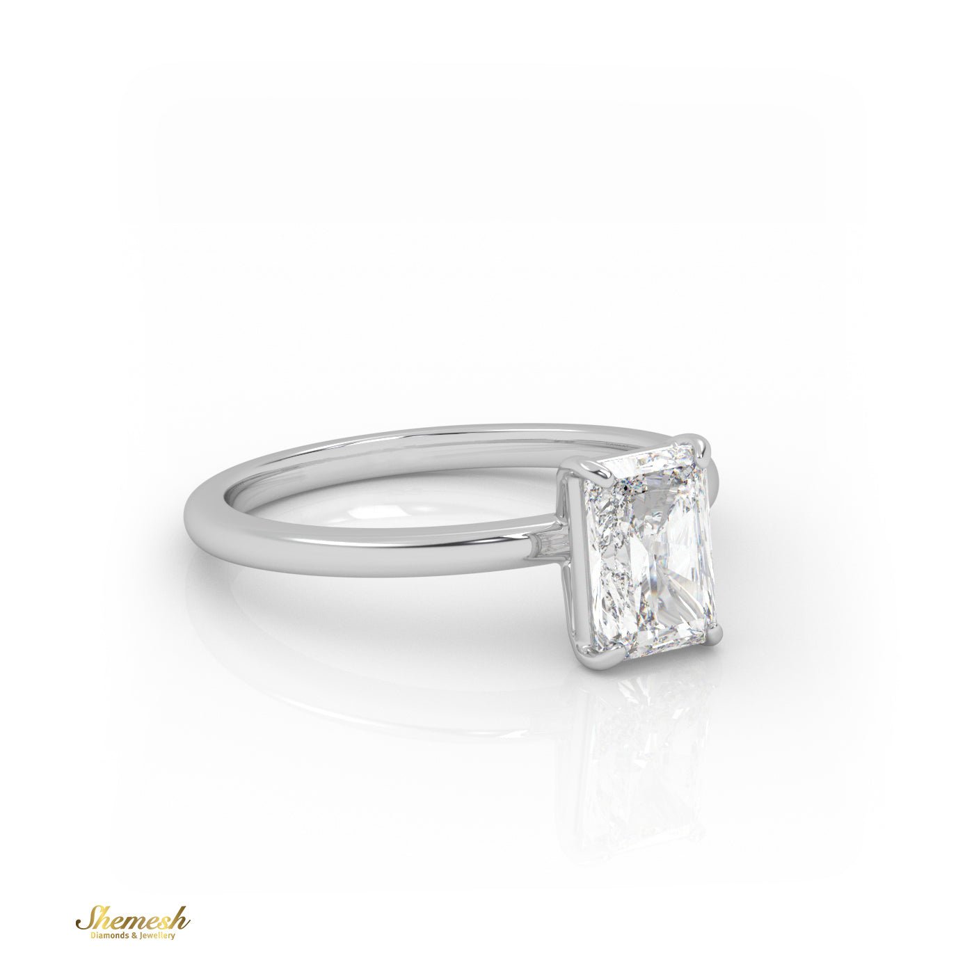 18K Gold 4 Prongs Radiant Cut Diamond Solitaire Engagement Ring - shemesh_diamonds