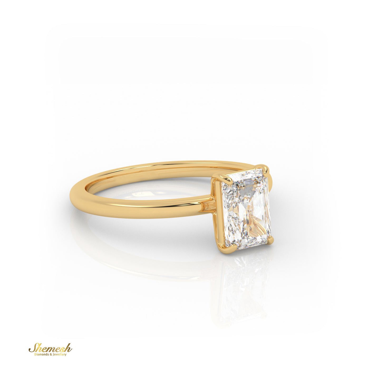 18K Gold 4 Prongs Radiant Cut Diamond Solitaire Engagement Ring - shemesh_diamonds