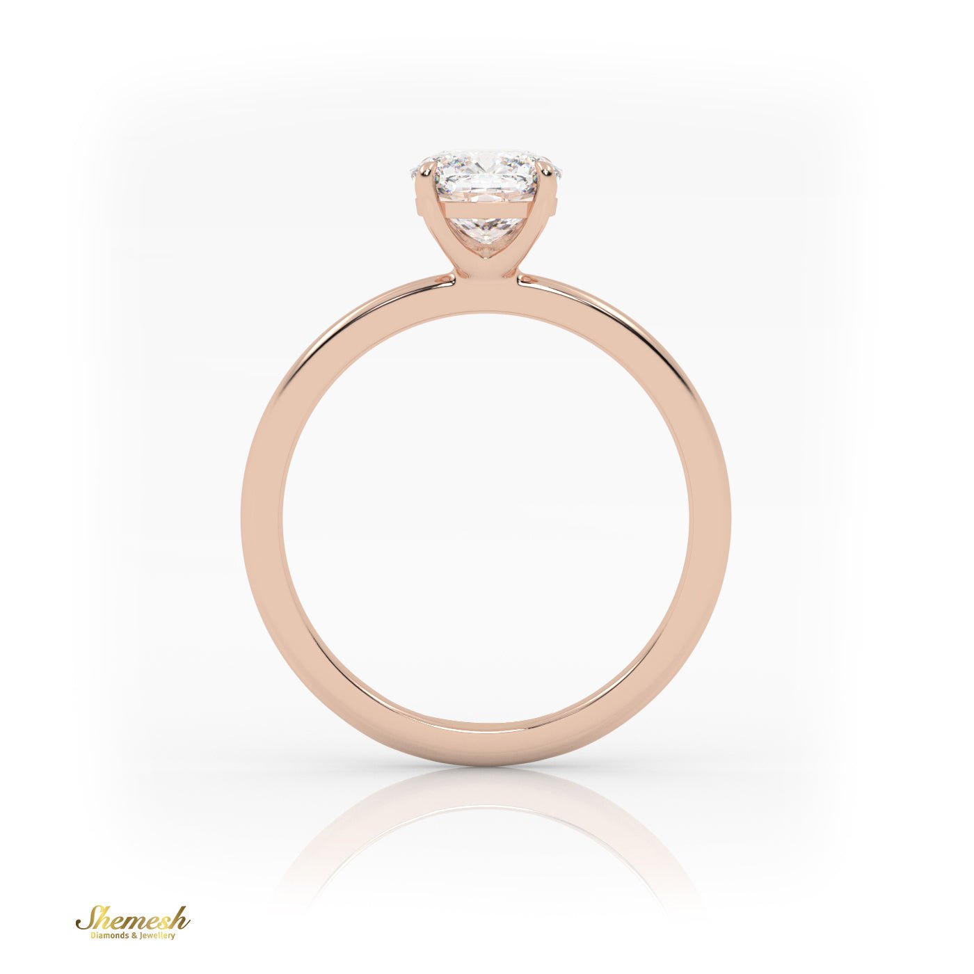 18K Gold 4 Prongs Cushion Diamond Solitaire Engagement Ring - shemesh_diamonds