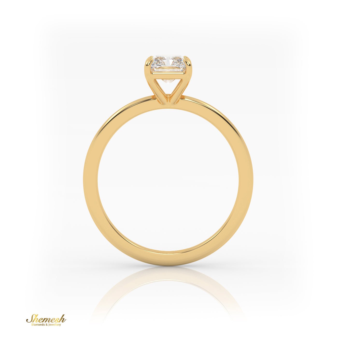 18K Gold 4 Prongs Radiant Cut Diamond Solitaire Engagement Ring - shemesh_diamonds