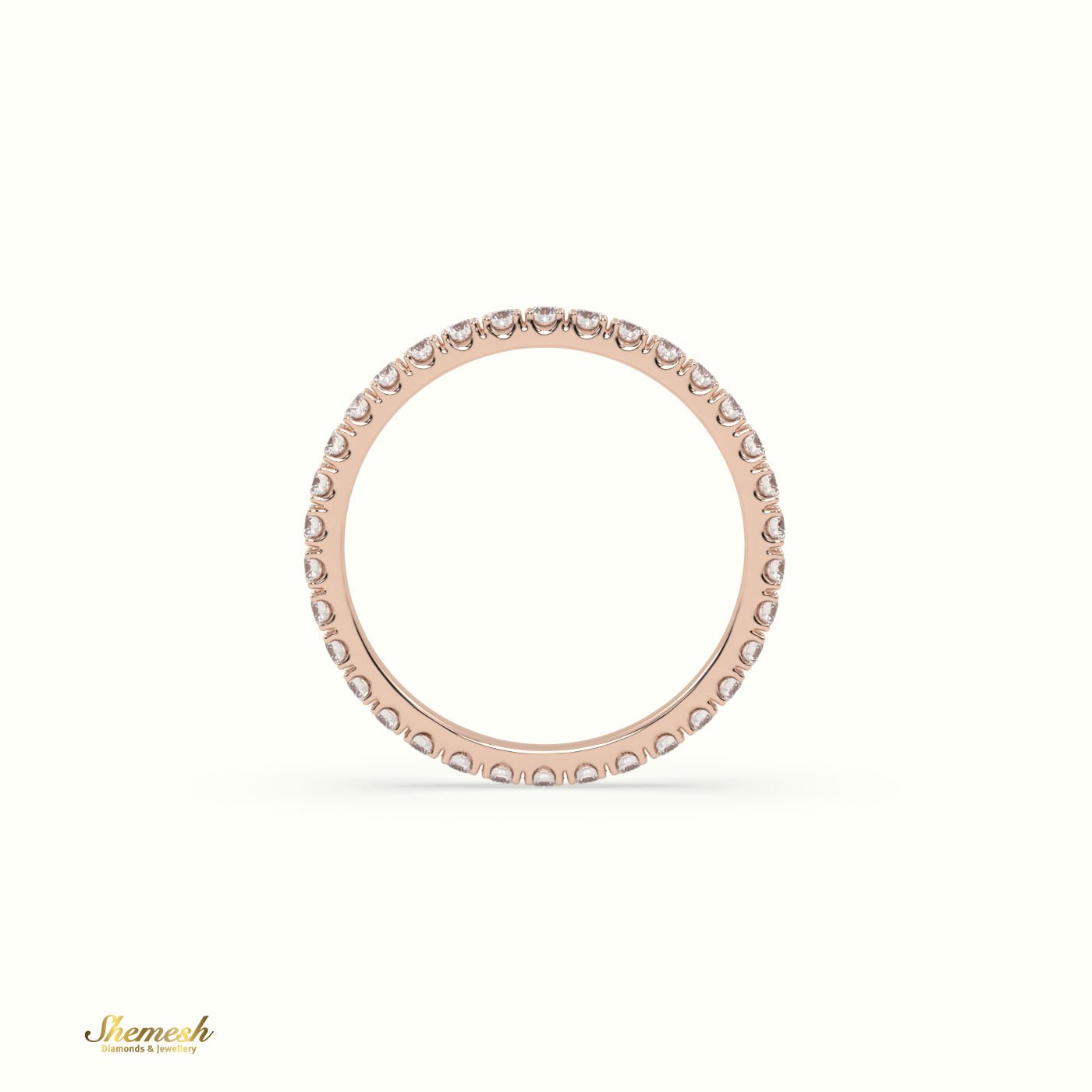 18K Gold U Shaped Prongs Round Diamonds Full Eternity Wedding Ring - shemesh_diamonds