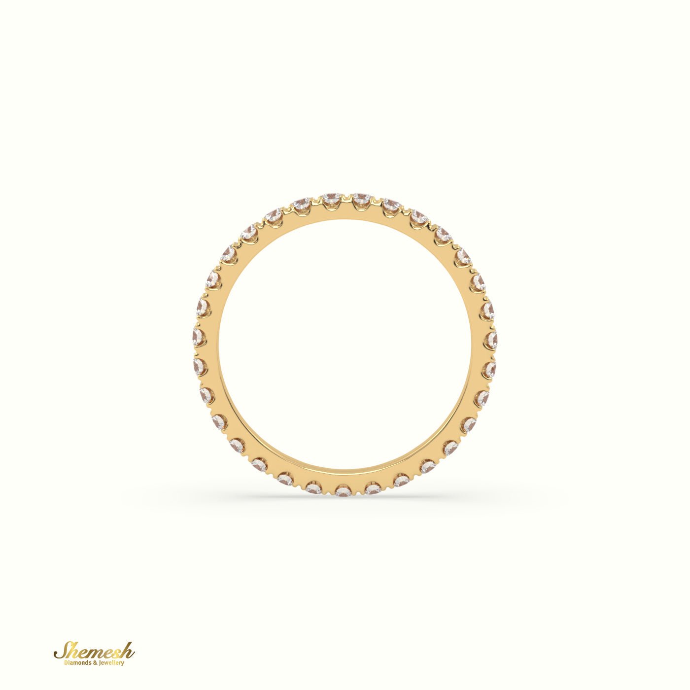 18K Gold "U" Shaped 4 Prongs Round Diamond Eternity Ring - shemesh_diamonds