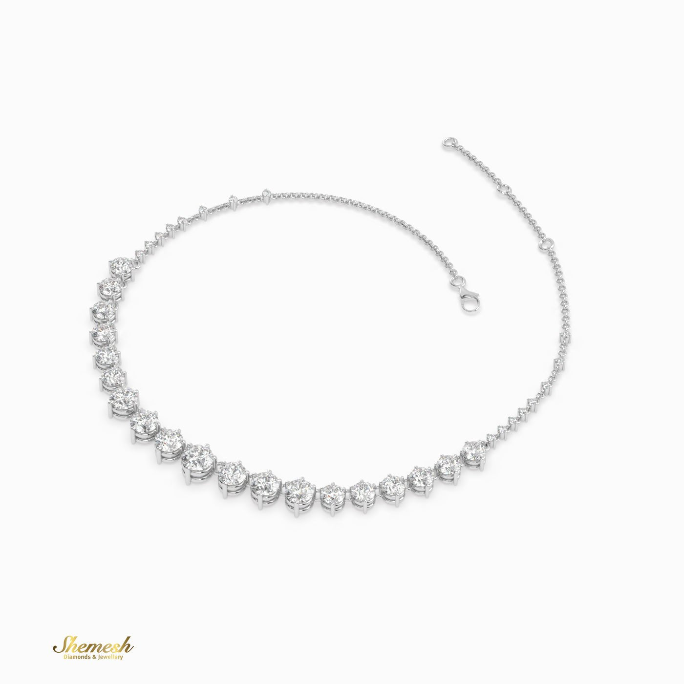 18K Gold Round Diamond Station Bracelet - shemesh_diamonds