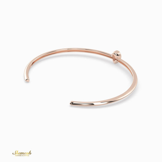 18K Gold Bezel - Set Pear Diamond Bangle Bracelet - shemesh_diamonds