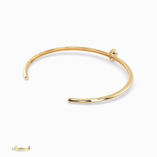18K Gold Bezel - Set Pear Diamond Bangle Bracelet - shemesh_diamonds