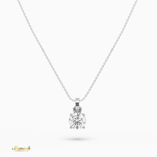 18k Gold 0.4 Carat Round Cut Diamond Pendant - shemesh_diamonds