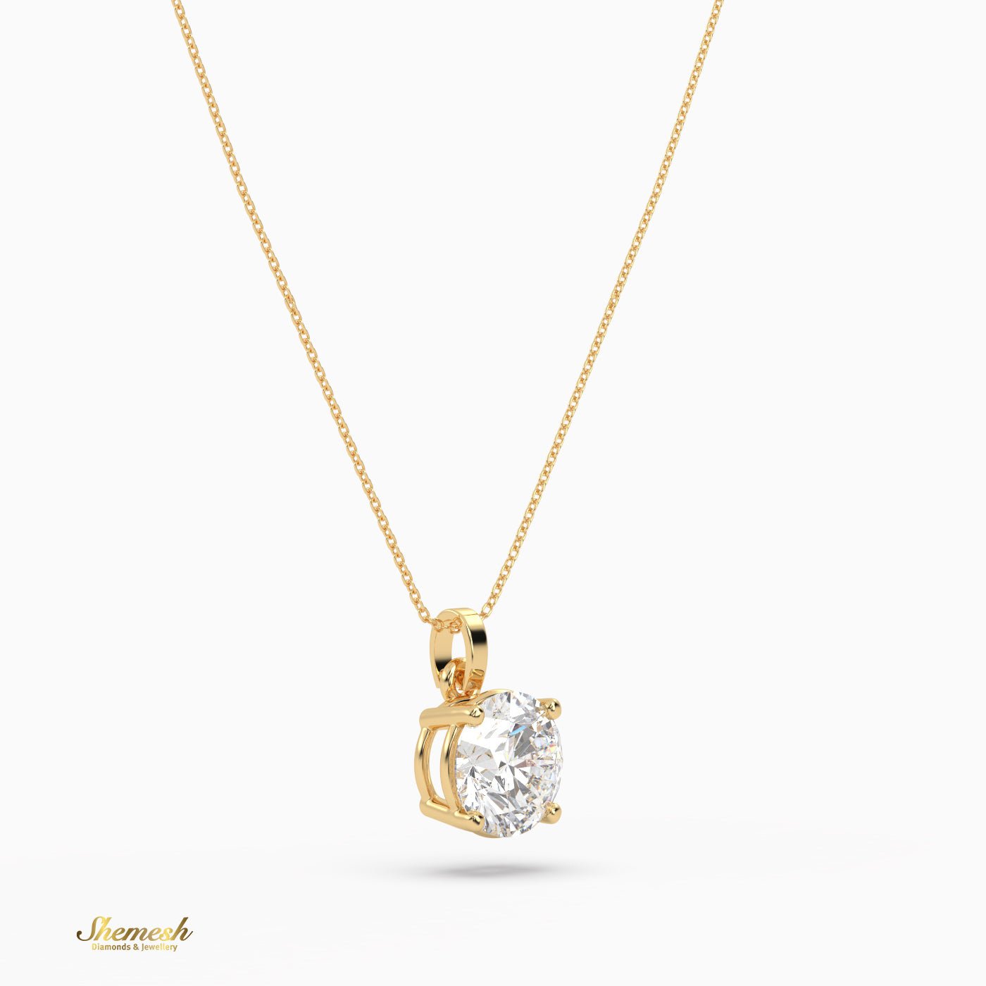 18k Gold 1.00 Carat Round Cut Diamond Pendant - shemesh_diamonds