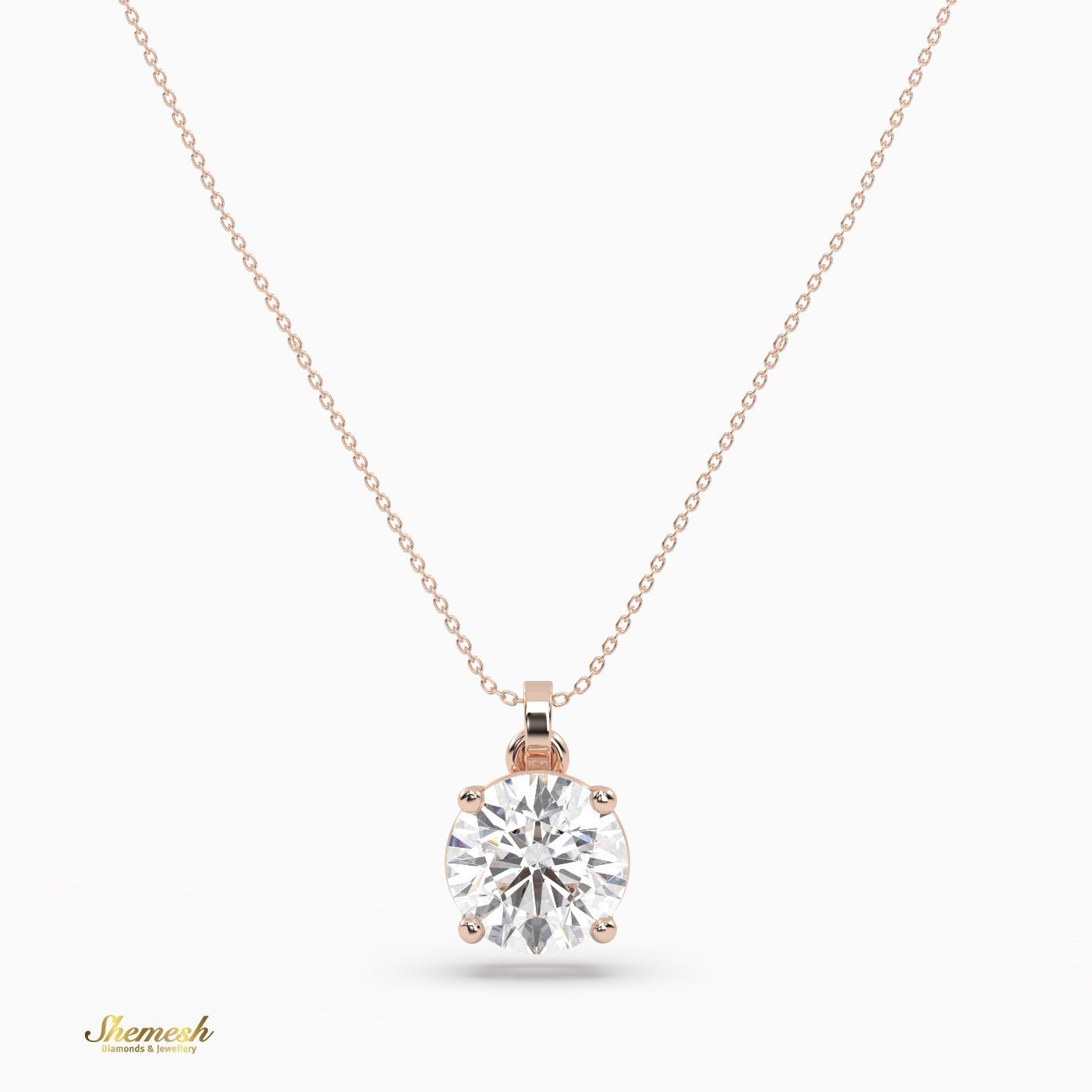 18k Gold 1.50 Carat Round Cut Diamond Pendant - shemesh_diamonds