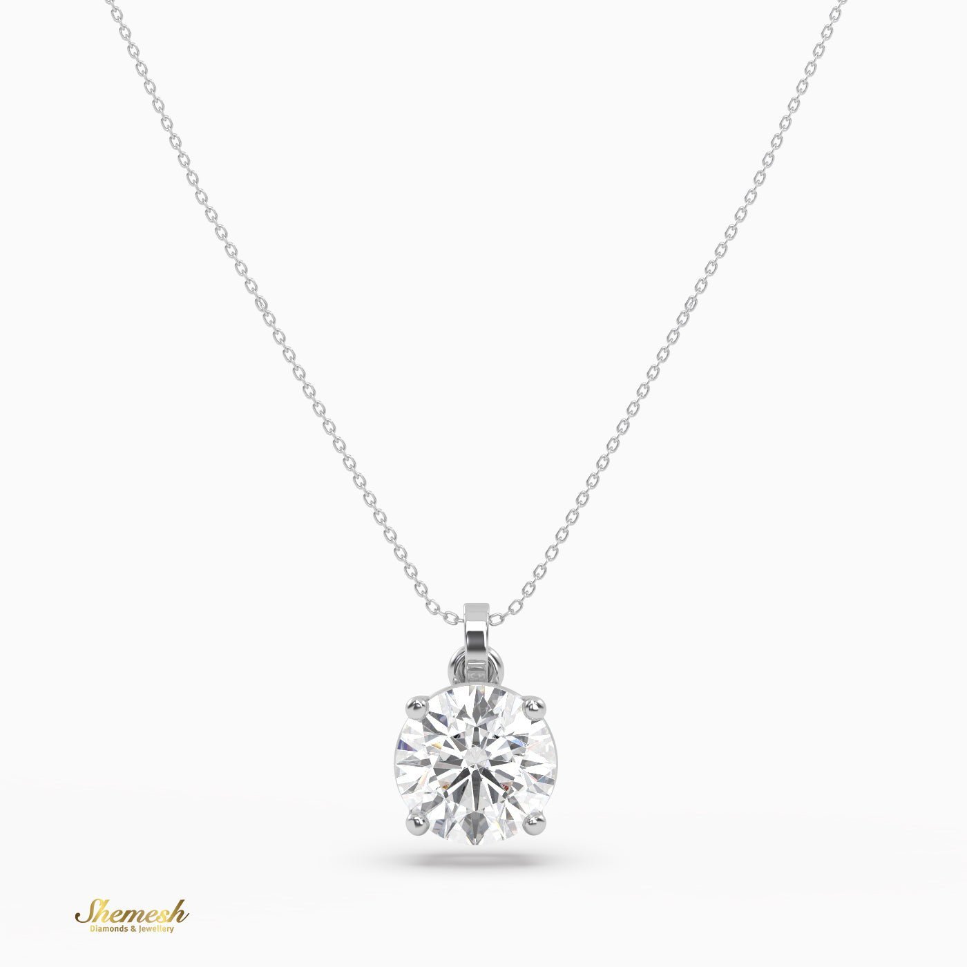 18k Gold 1.50 Carat Round Cut Diamond Pendant - shemesh_diamonds