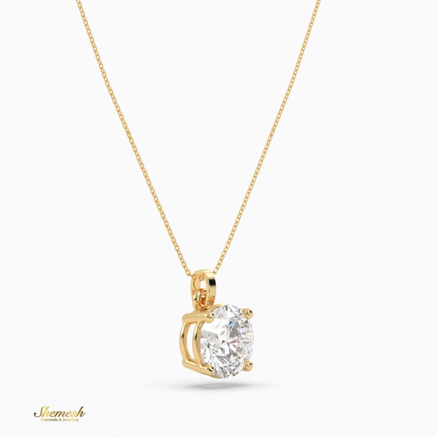 18k Gold 1.50 Carat Round Cut Diamond Pendant - shemesh_diamonds