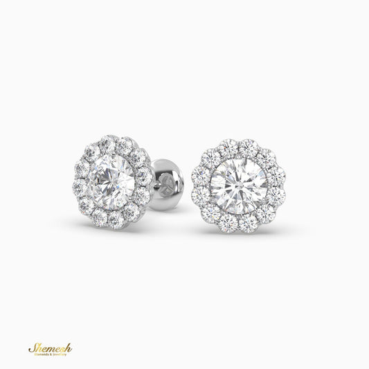 Copy of Vintage Round Curt Halo Set Flower Earrings - shemesh_diamonds