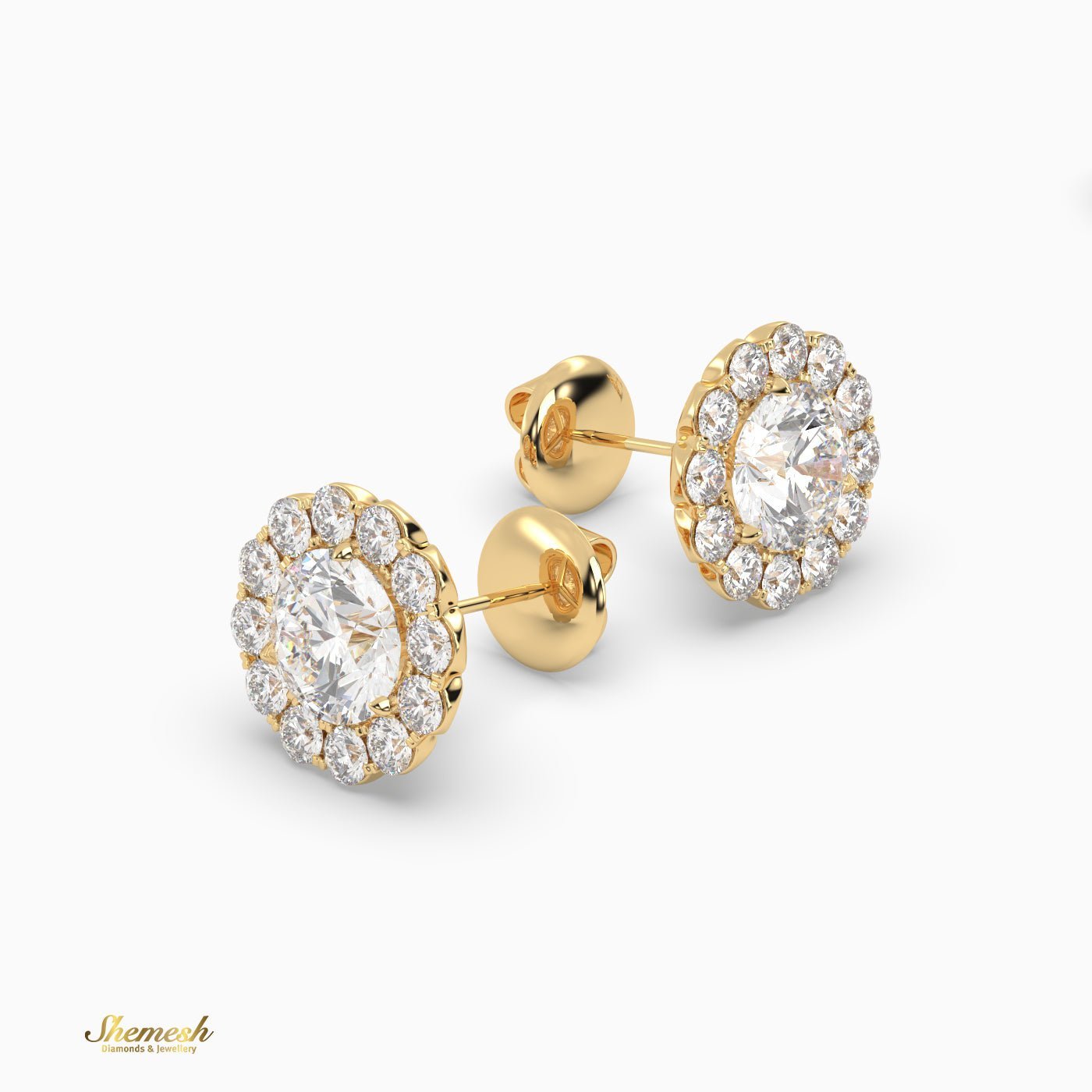 Copy of Vintage Round Curt Halo Set Flower Earrings - shemesh_diamonds