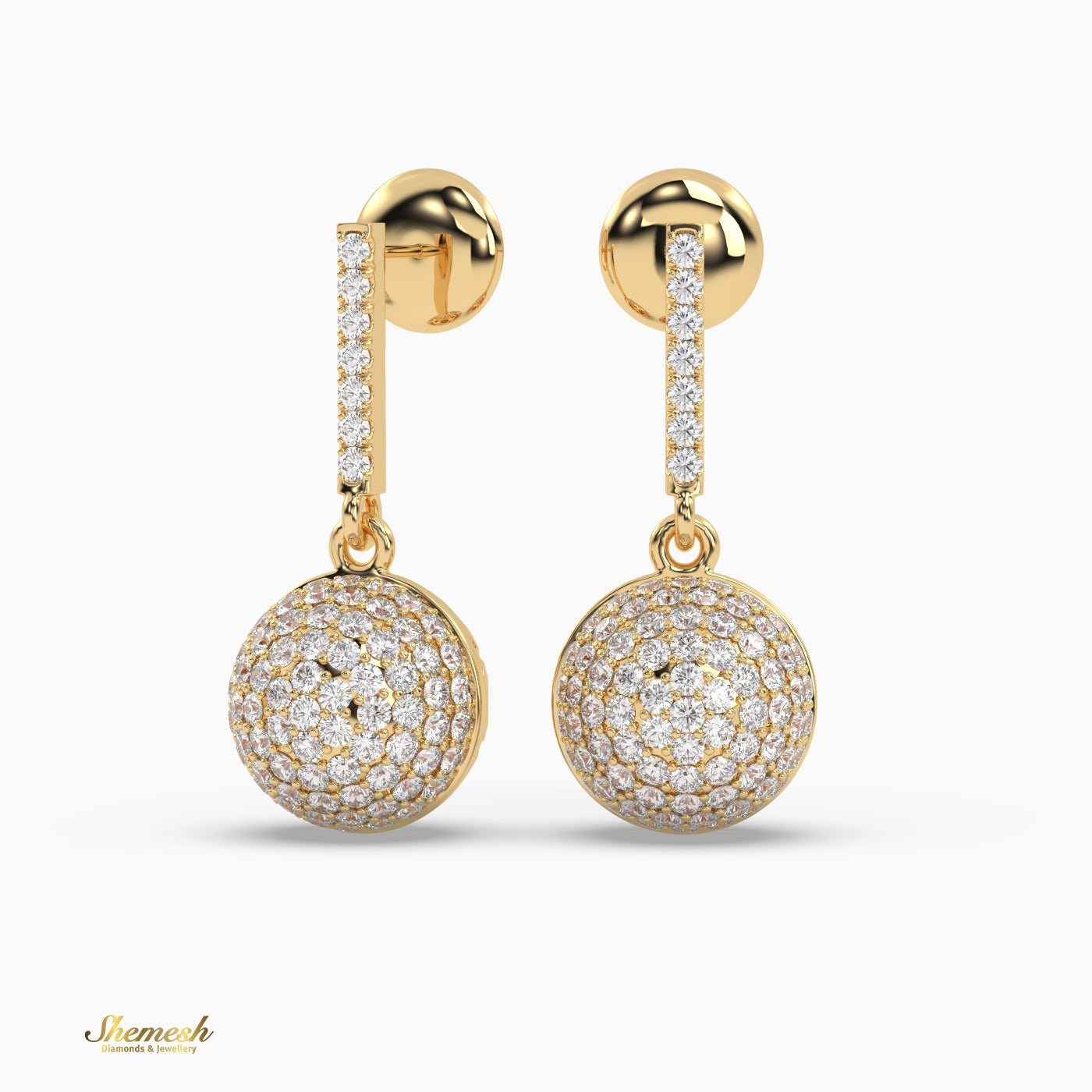 Round Brilliant Cut Dangle Earrings - shemesh_diamonds