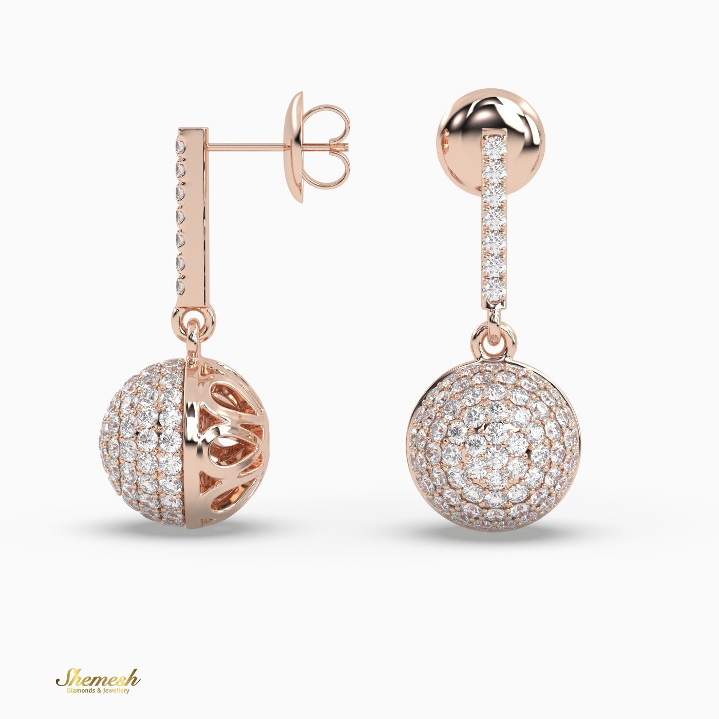 Round Brilliant Cut Dangle Earrings - shemesh_diamonds