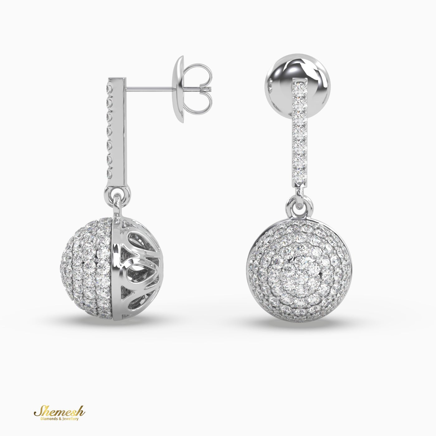 Round Brilliant Cut Dangle Earrings - shemesh_diamonds