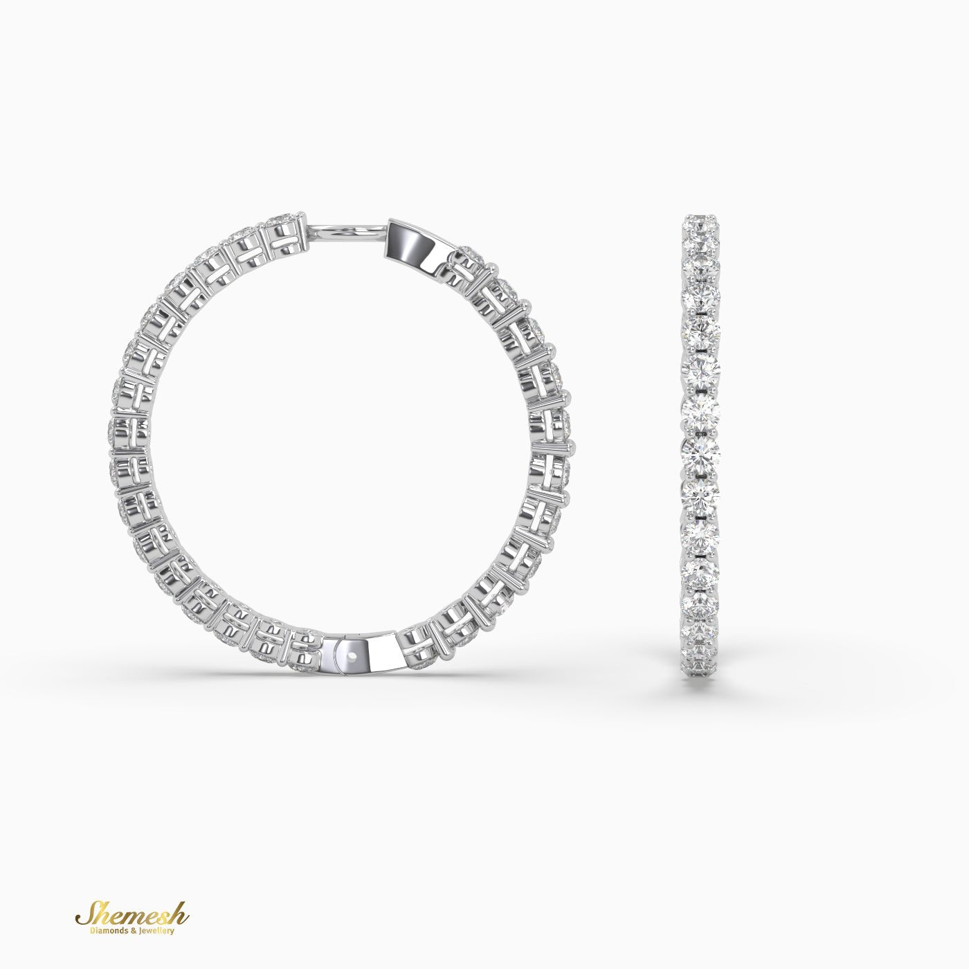 Round Cut Shared Prong Set Diamond Earrings - shemesh_diamonds