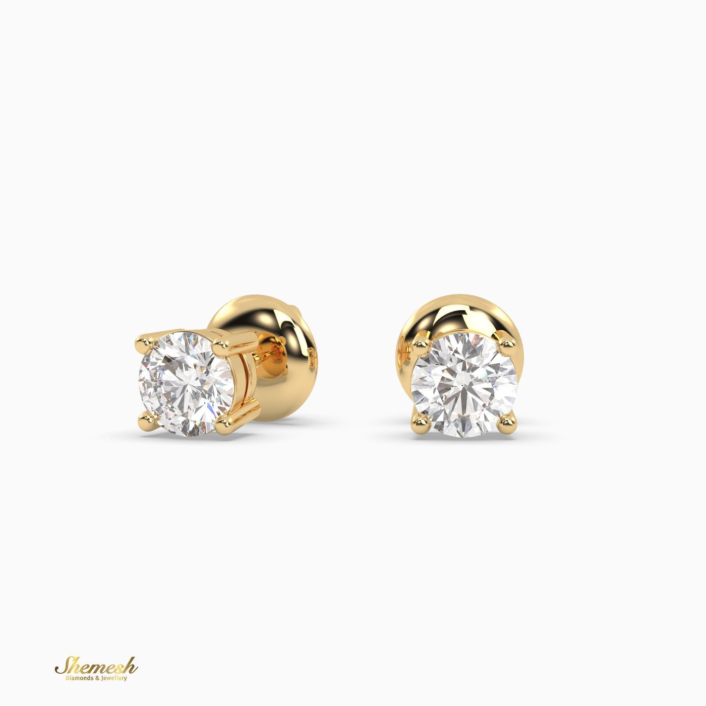 Solitaire 4 prongs Stud Earrings - shemesh_diamonds