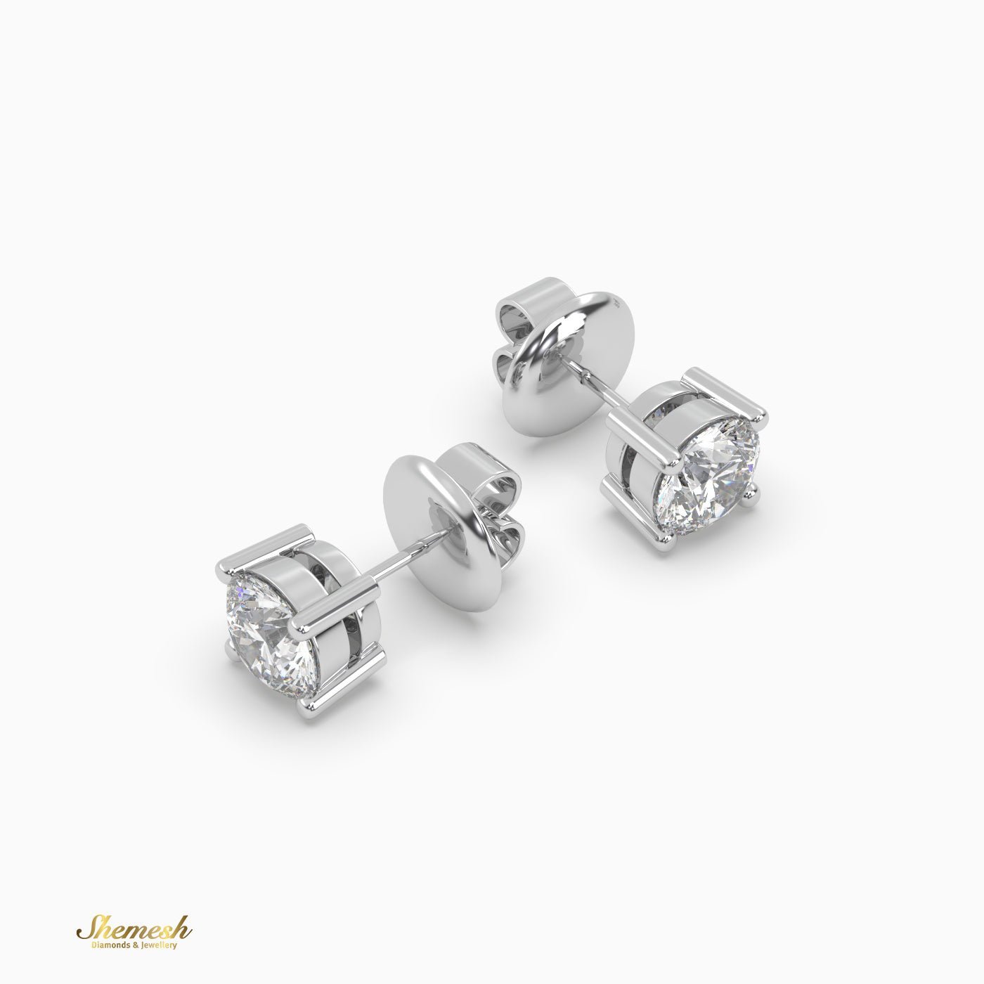 Solitaire 4 prongs Stud Earrings - shemesh_diamonds