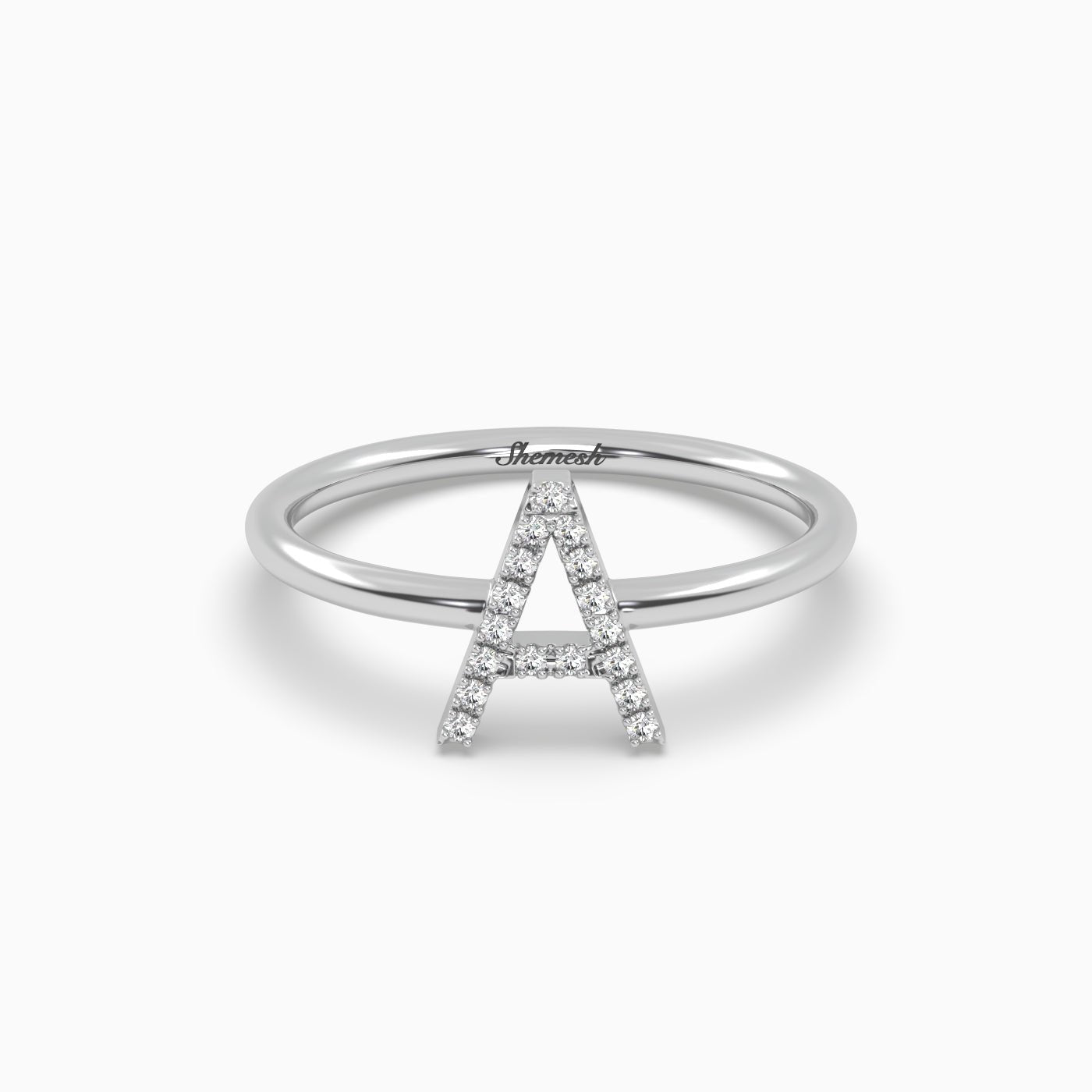 18K Gold "A" Initial Ring - shemesh_diamonds