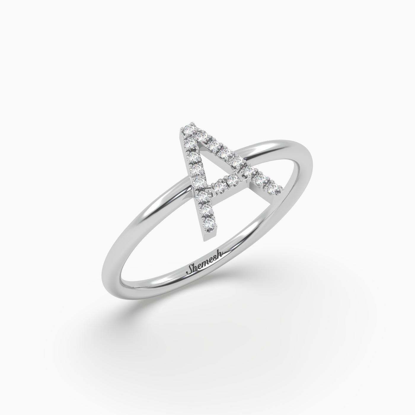 18K Gold "A" Initial Ring - shemesh_diamonds