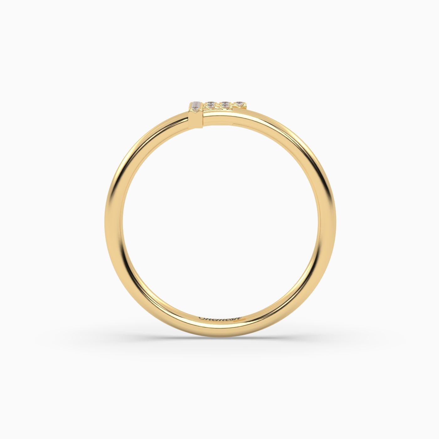 18K Gold "F" Initial Ring - shemesh_diamonds