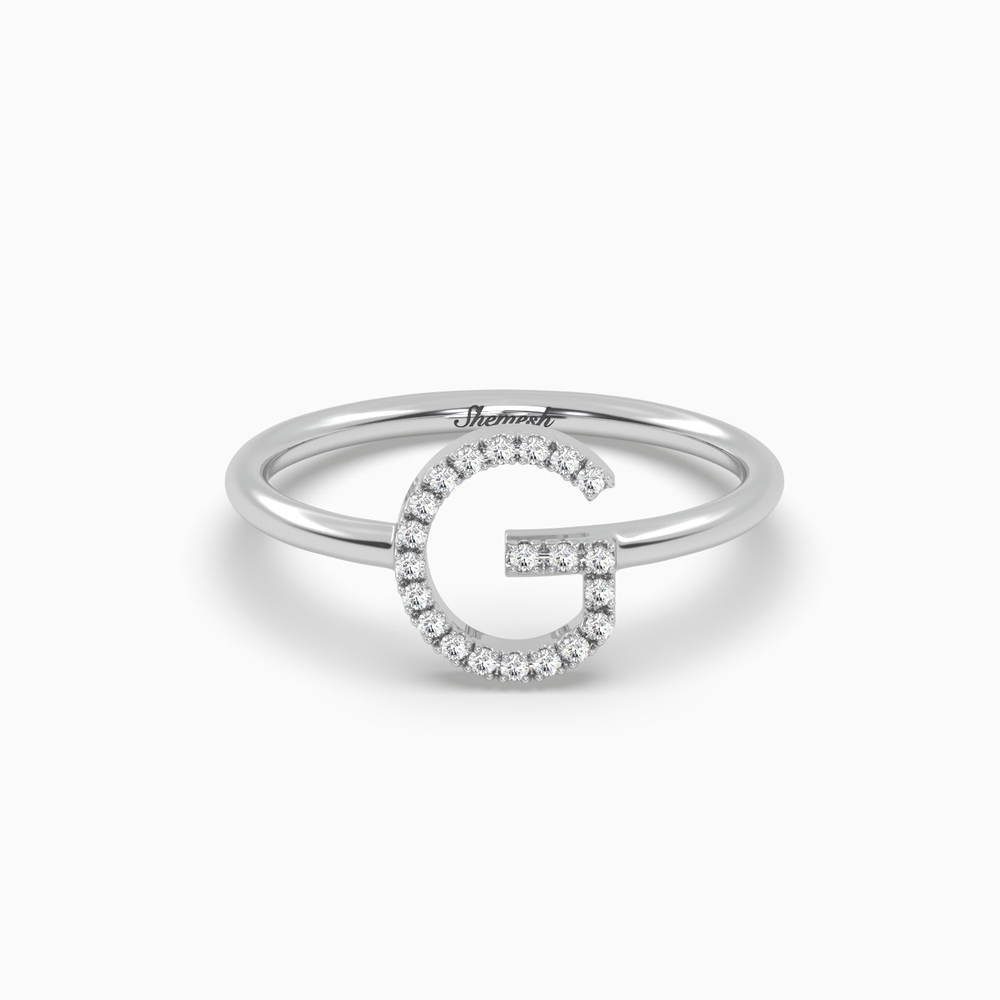 18K Gold "G" Initial Ring - shemesh_diamonds