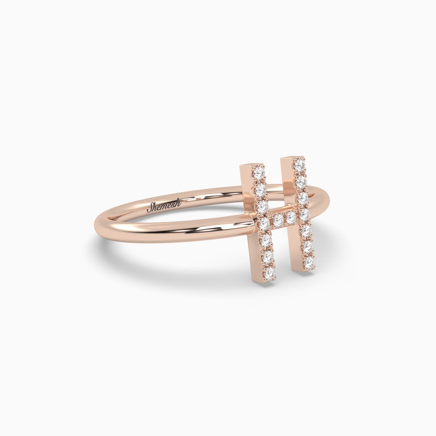 18K Gold "H" Initial Ring - shemesh_diamonds