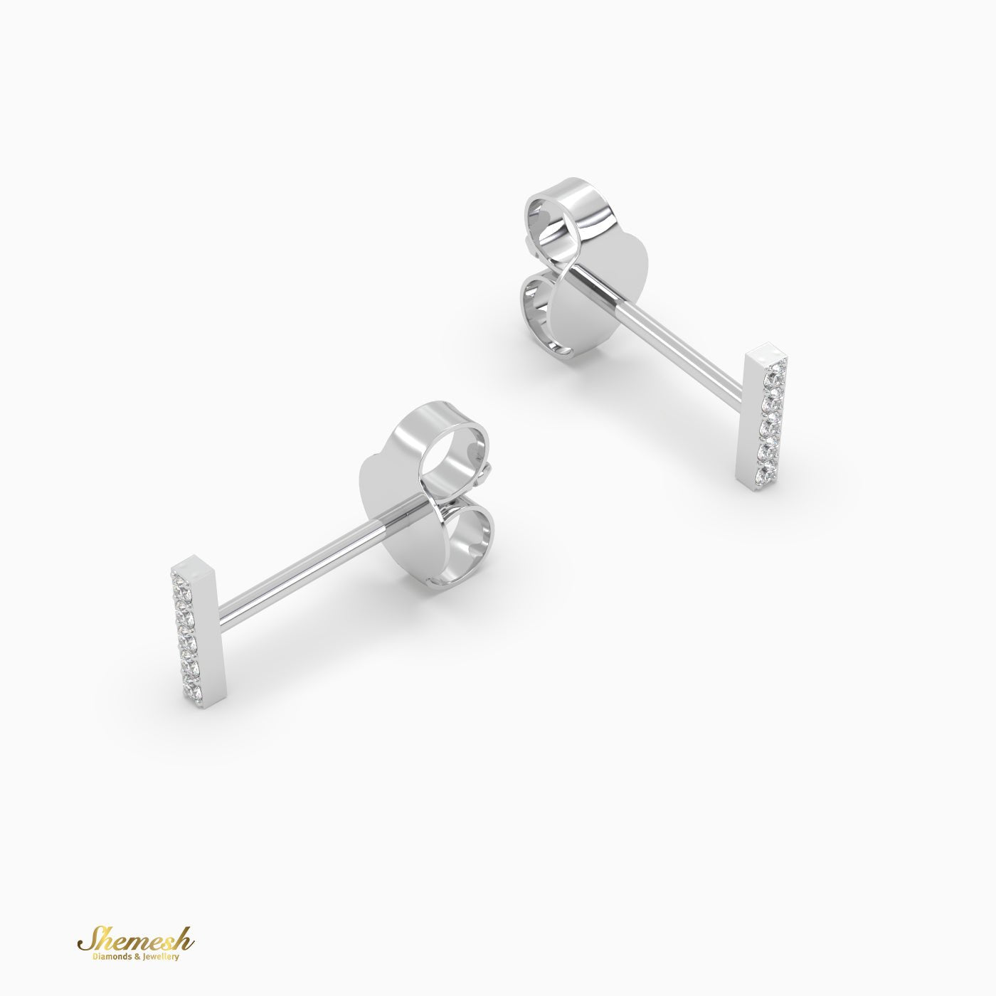 18K Gold 'I' Initial Stud Earrings - shemesh_diamonds