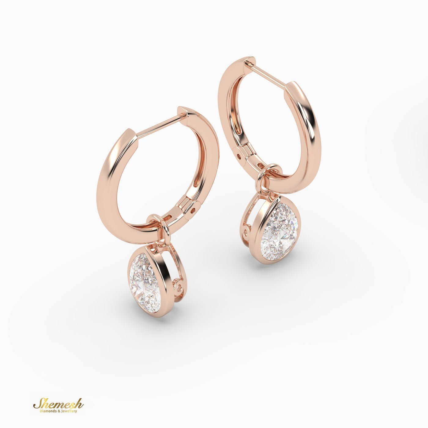 Pear Cut Drop Diamond Huggies Earrings - shemesh_diamonds