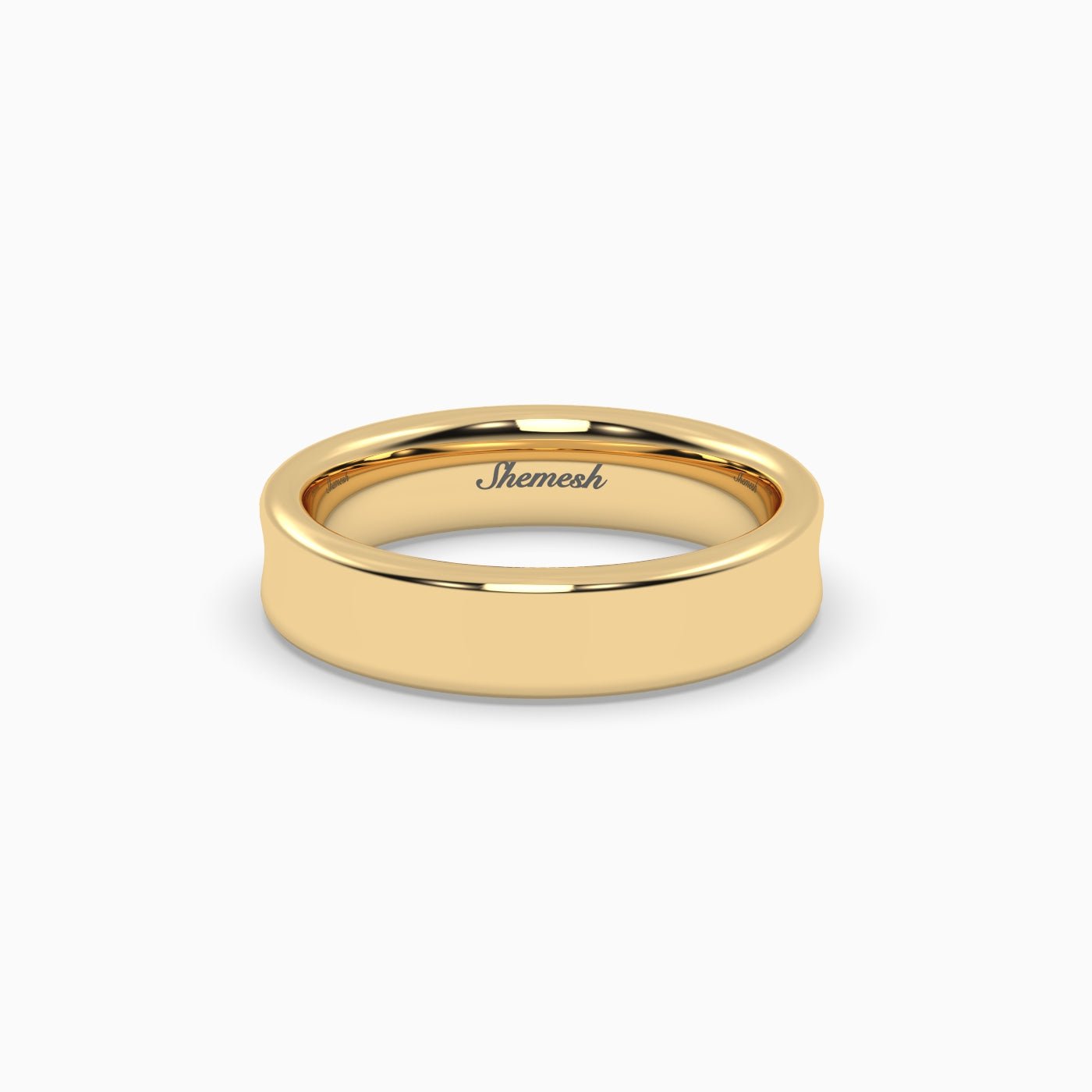 D Shape Court Profile Men's Wedding Band - shemesh_diamonds