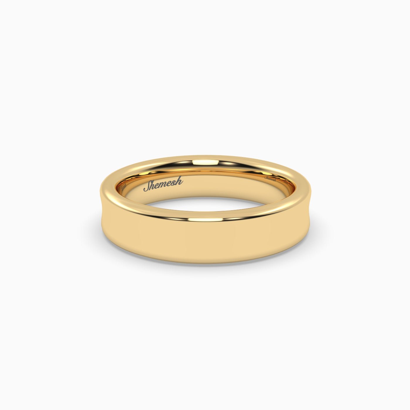 D Shape Court Profile Men's Wedding Band - shemesh_diamonds