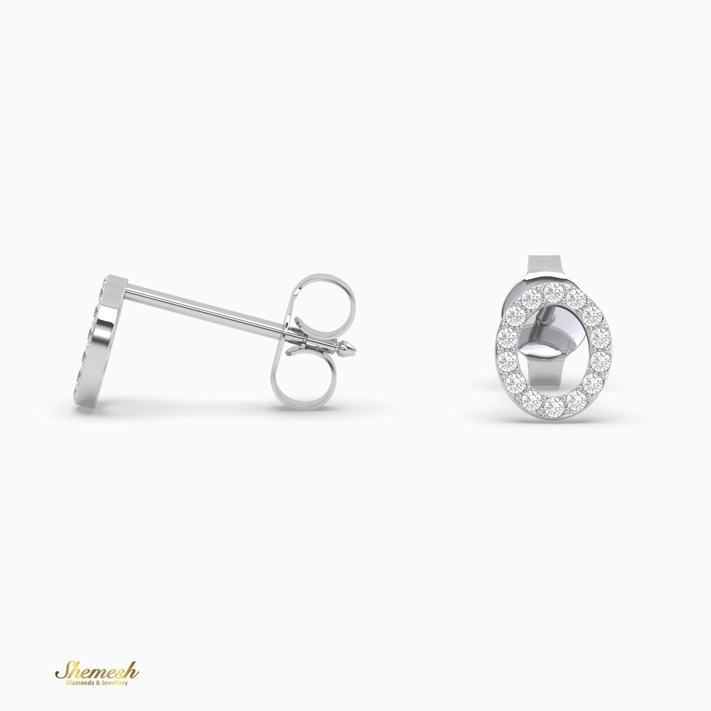 18K Gold 'O' Initial Stud Earrings - shemesh_diamonds