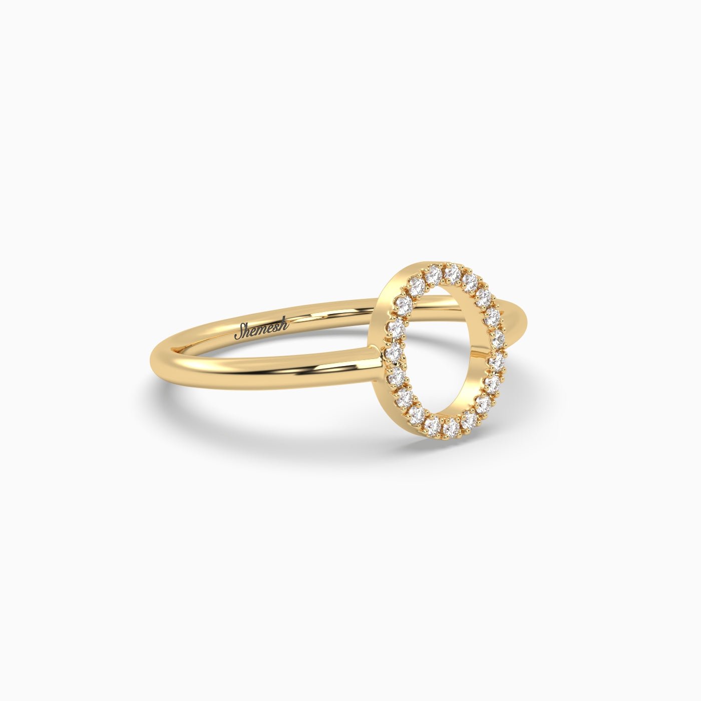 18K Gold "O" Initial Ring - shemesh_diamonds