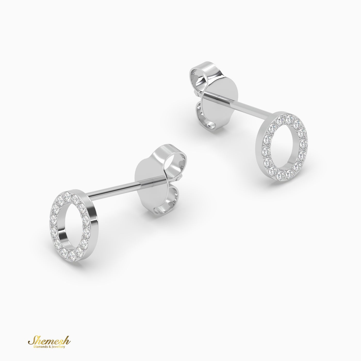 18K Gold 'O' Initial Stud Earrings - shemesh_diamonds