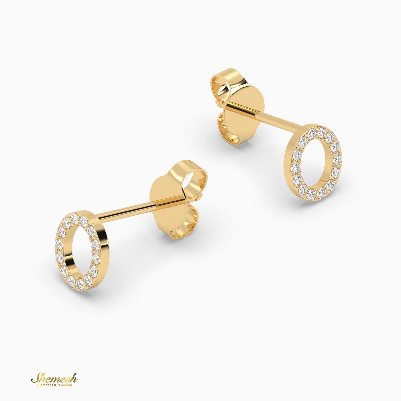 18K Gold 'O' Initial Stud Earrings - shemesh_diamonds