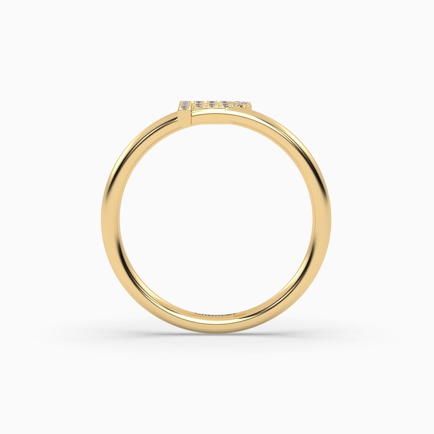 18K Gold "P" Initial Ring - shemesh_diamonds