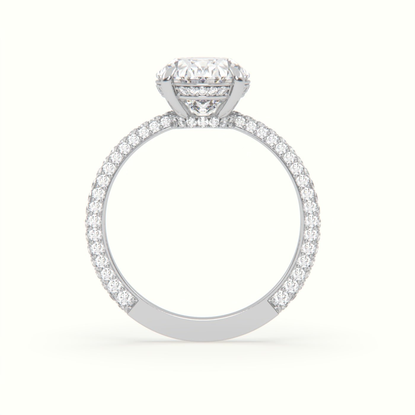 18k Gold Oval Cut Pave Set Engagement Ring - shemesh_diamonds