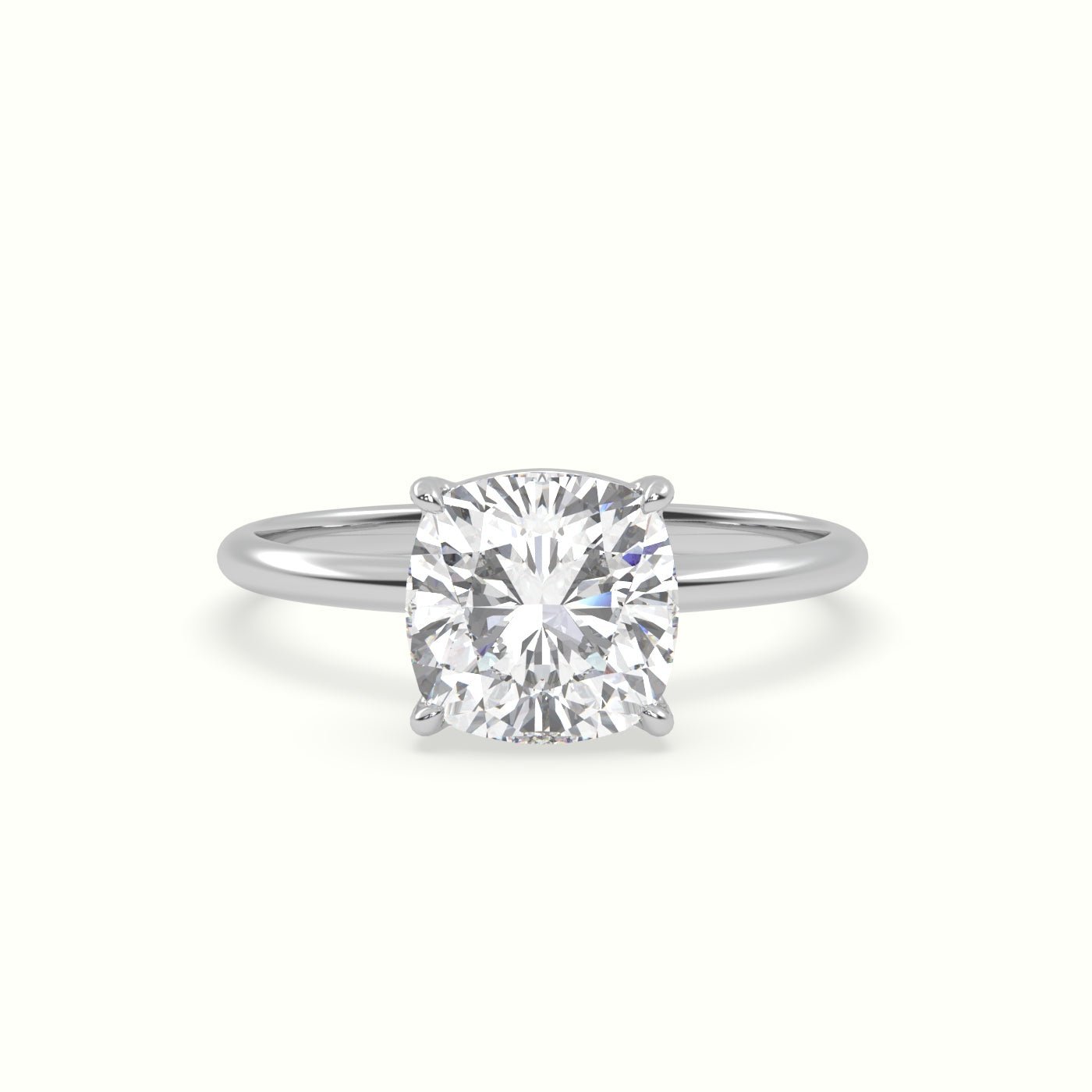 18k Gold Cushion Cut Solitaire Engagement Ring - shemesh_diamonds