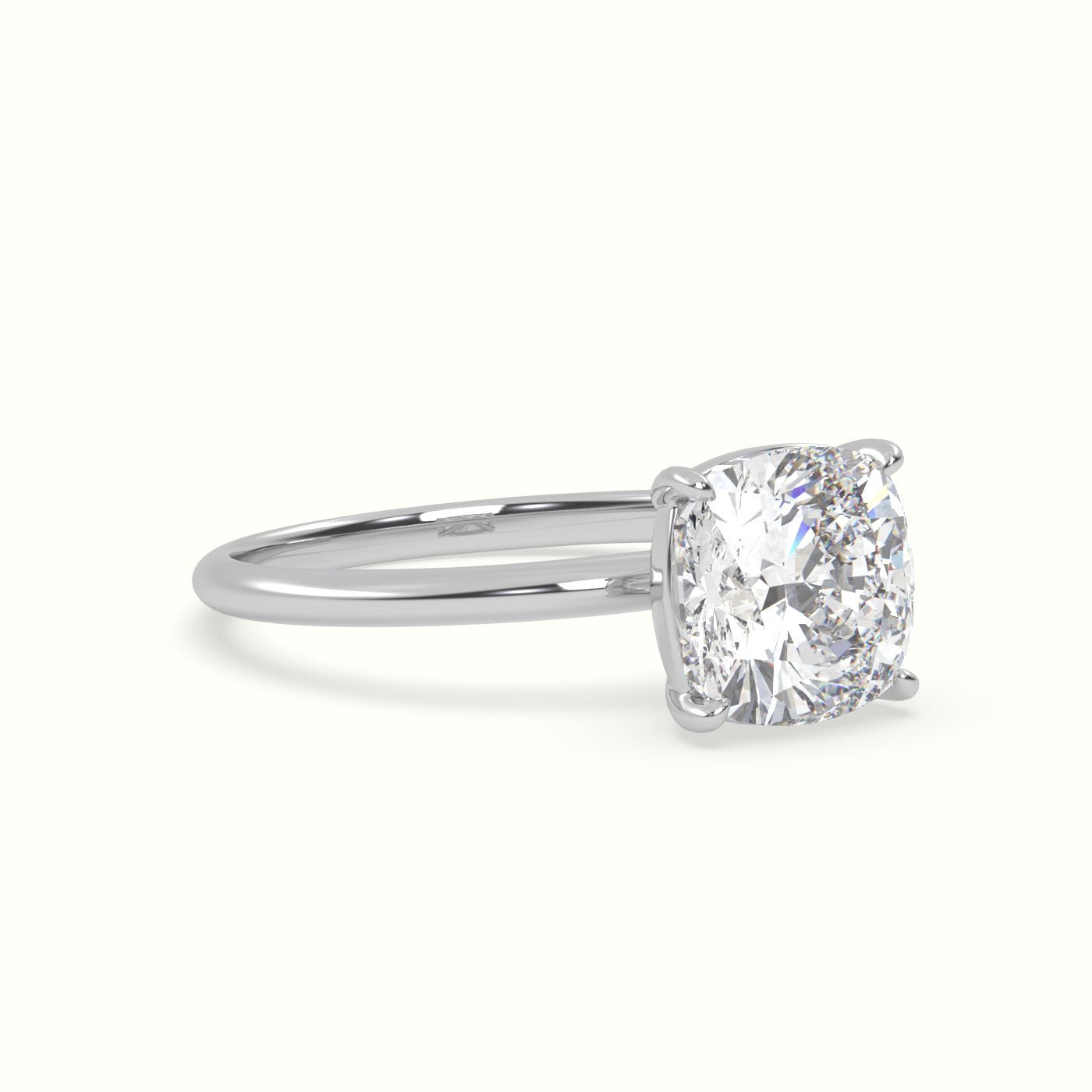 18k Gold Cushion Cut Solitaire Engagement Ring - shemesh_diamonds