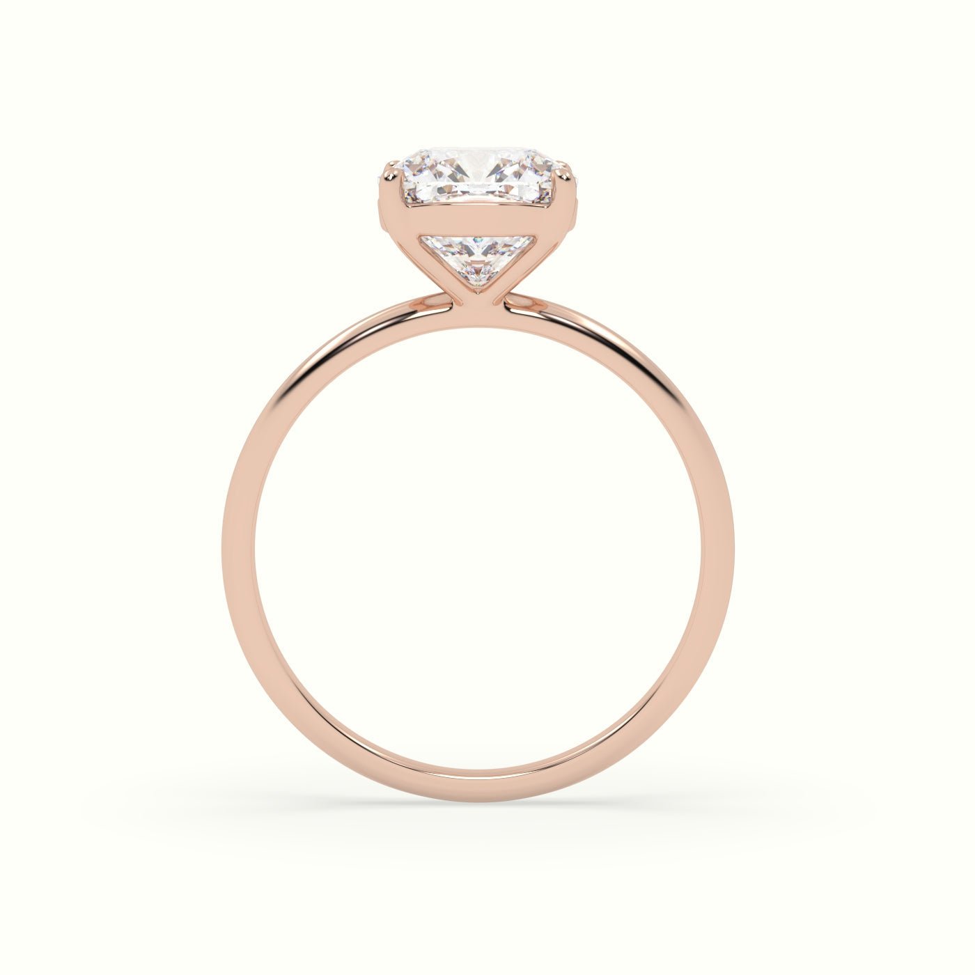 18k Gold Cushion Cut Solitaire Engagement Ring - shemesh_diamonds