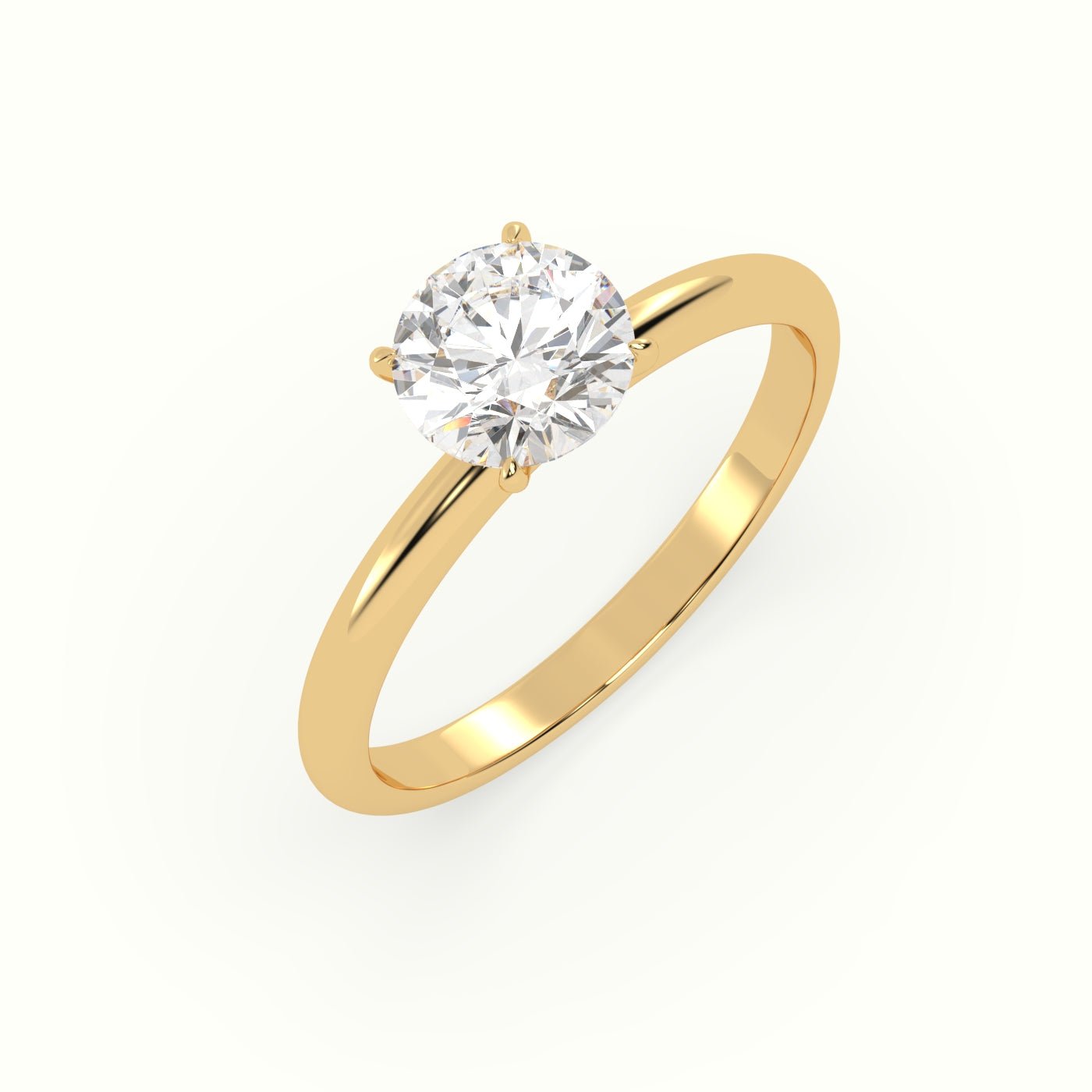 18k Gold Round Cut Solitaire Engagement Ring - shemesh_diamonds