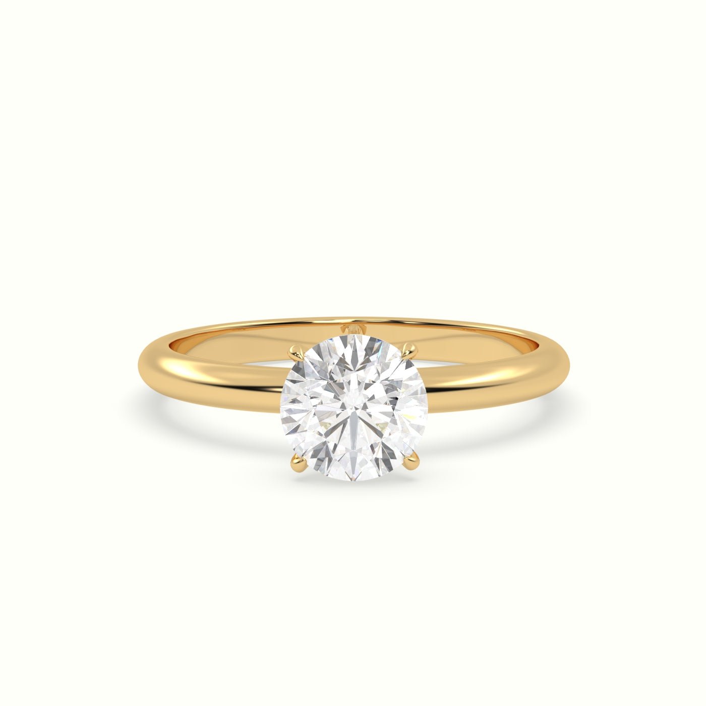 18k Gold Round Cut Solitaire Engagement Ring - shemesh_diamonds